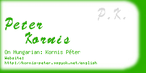 peter kornis business card